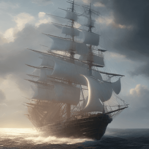 AI generated: Photo of a ultra realistic sailing ship, dramatic light, pale sunrise, cinematic lighting, battered,...