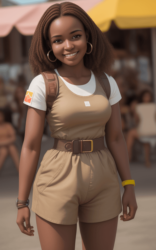 AI generated: high quality, diaper, abena m4, woman, detailed face, brown hair, smiling, armband, in public