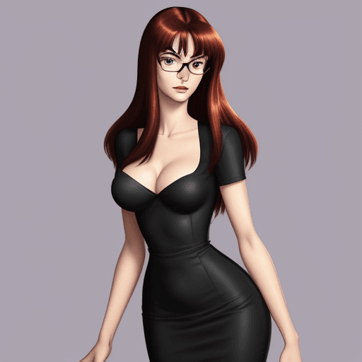 AI generated: Daria Morgendorffer the main character of the animated series Daria, serious expression, very excite...