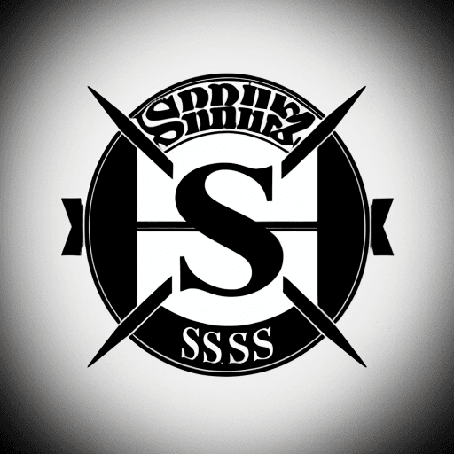 AI generated: black and white logo with letters SS