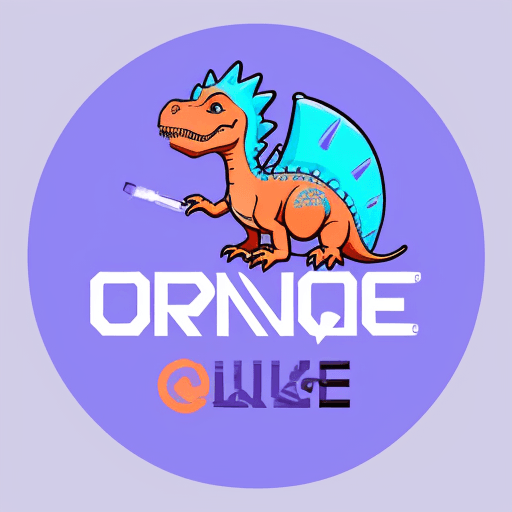 AI generated: generates a logo for a vape company, its colors are Blue, lilac, and orange. Must have orange animat...