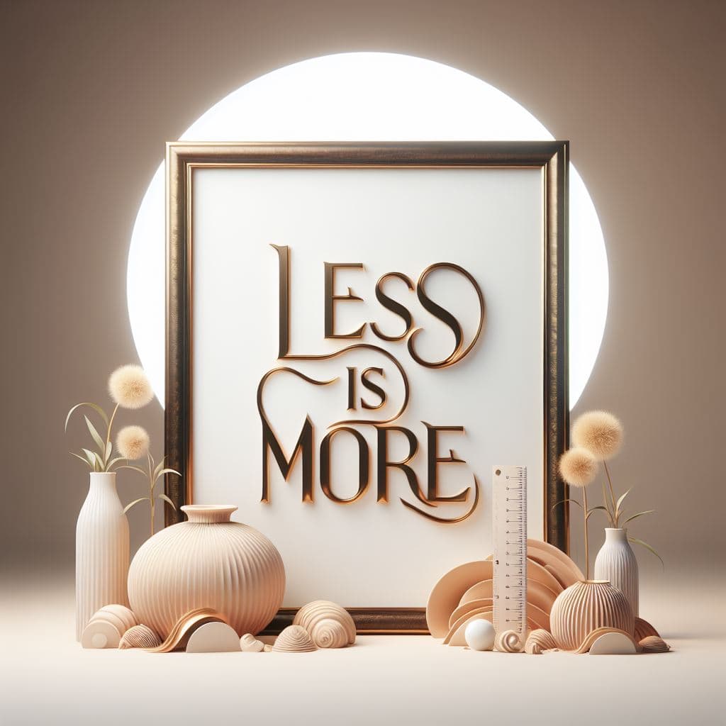 AI generated: Craft a minimalist yet powerful visual conveying the idea 'Less Is More.' Utilize Octane Render in U...
