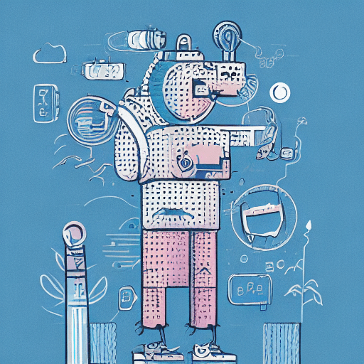 AI generated: A simple character illustration full body,blue background, a risograph poster design, A harmonious d...