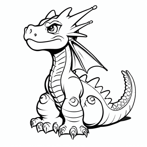 AI generated: cartoon baby dragon only the lines so i can paint it