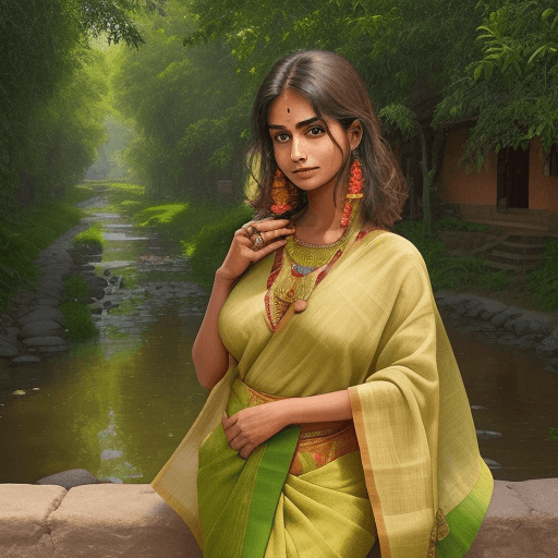 AI generated: Imagine a breathtaking depiction of the inherent beauty found in a typical Indian village. Envision ...