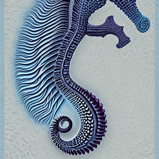AI generated: Fractal seahorse, extremely detailed