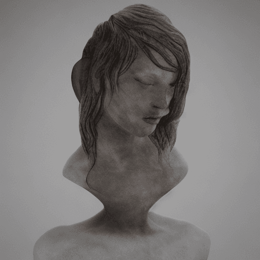 AI generated:  Krzysztof Iwin - Larwa (akryl), 2014. statue | hyper realistic | made of veined marble | wet look |...