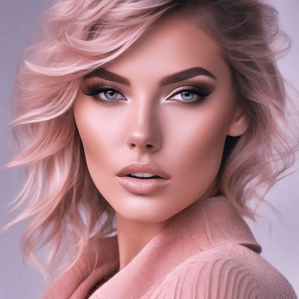 AI generated: photo of a gorgeous woman, (lipstick, mascara, long eyelashes, light blush, smoky eye shadow). natur...
