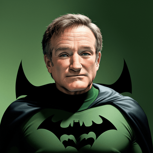 AI generated: ROBIN WILLIAMS AS THE GREEN BATMAN
