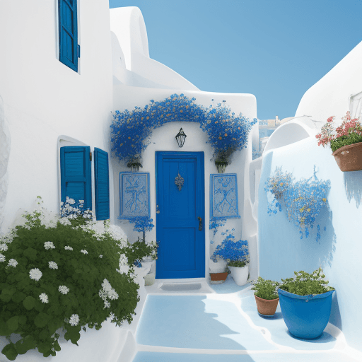 AI generated: Monet
Santorini
Blue tone

