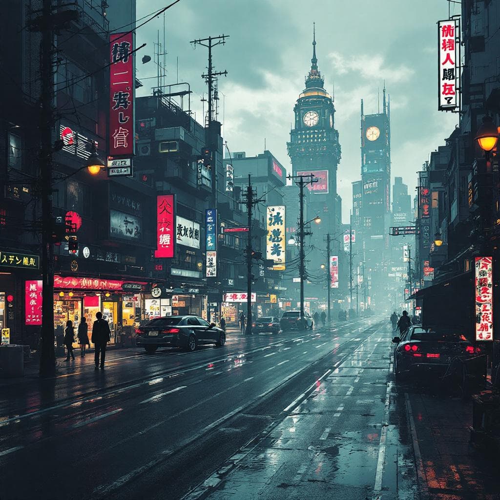 AI generated: a cyberpunk neo tokyo in the style of Katsuhiro Ôtomo
