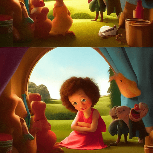 AI generated: A high-detail Pixar-style cartoon character in a joyful and happy scene, set in an environment with ...