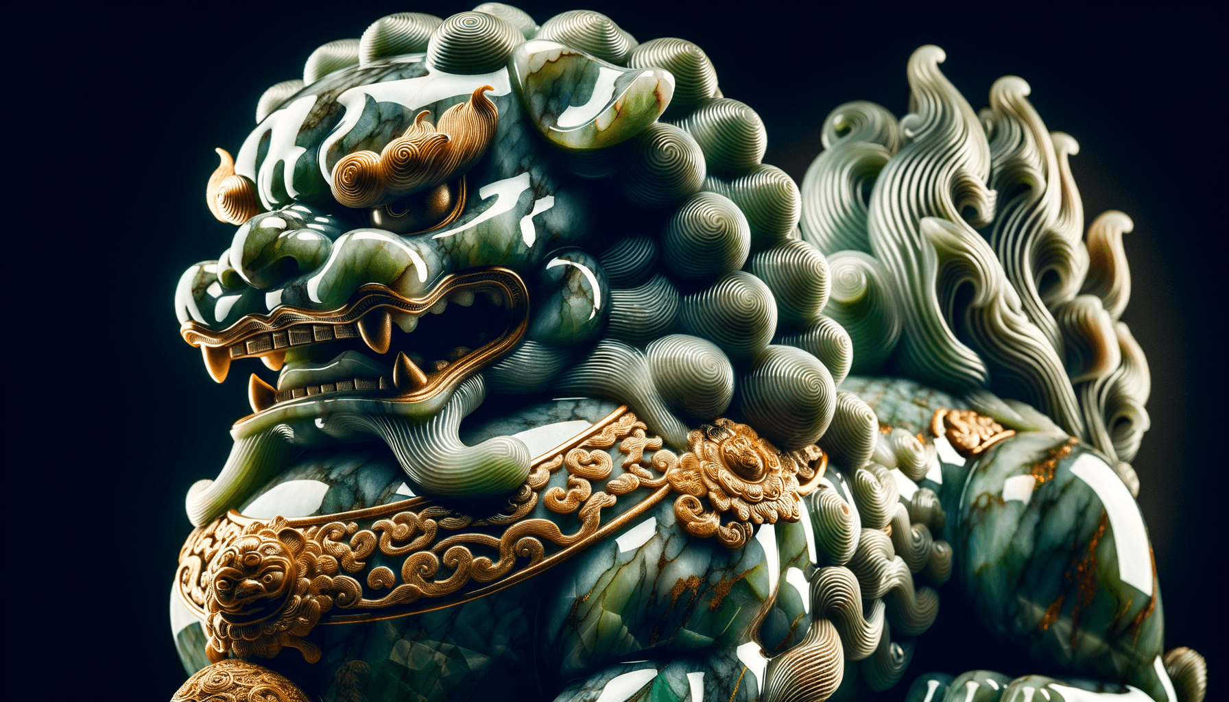 AI generated: Foo Dog made of jade