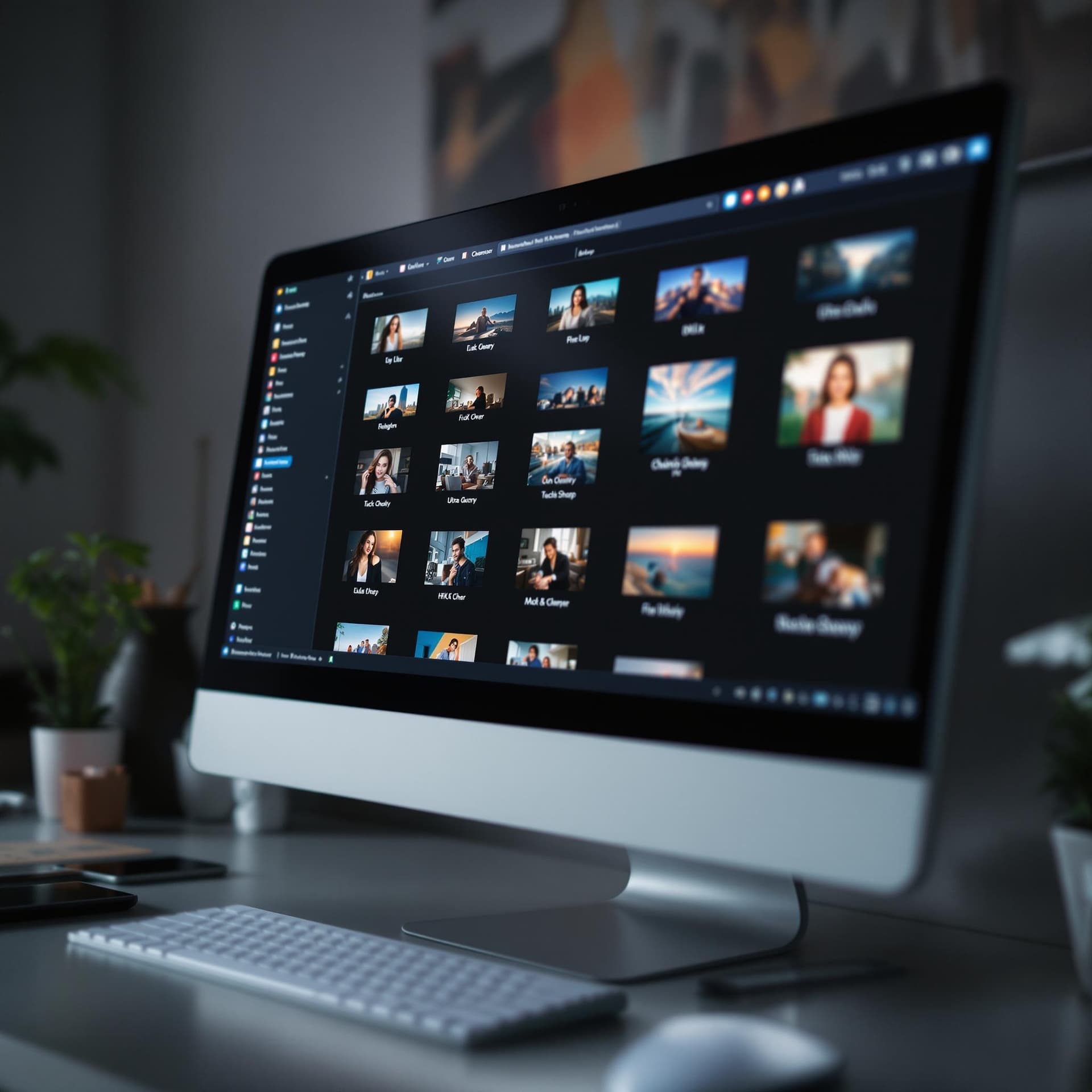 AI generated: Computer screen showing neatly organized digital files dslr, ultra quality, sharp focus, tack sharp,...