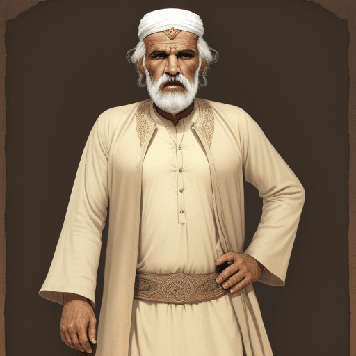 AI generated: omar mokhtar old man with arabic cloths