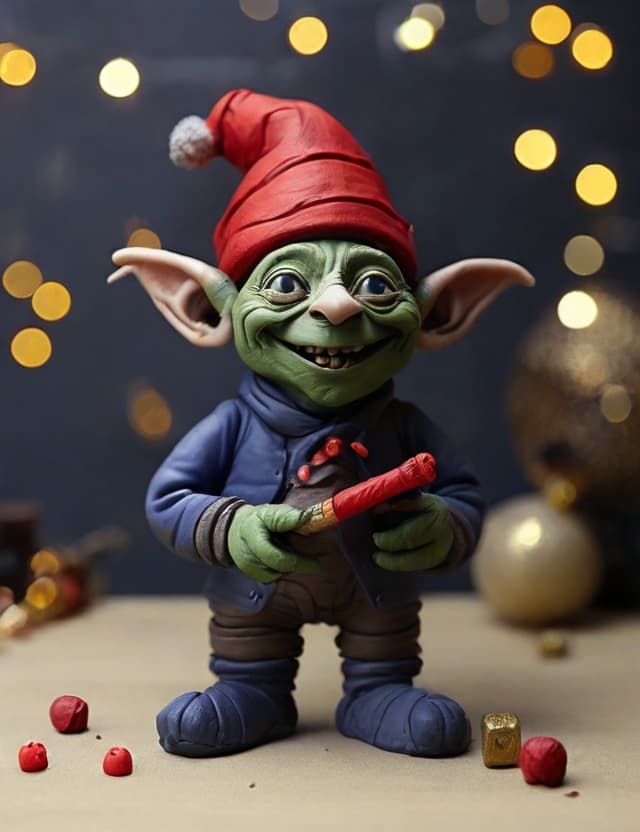 AI generated: happy new year plasticine goblin