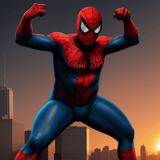 AI generated: Javier Milei, angry, Fat 55 years old, spiderman, 
marvel, cinematic, sunrise, full body, 
comic, co...