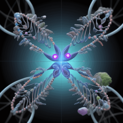 AI generated: Generate a dynamic and scientifically accurate video illustrating the function of a DNA endonuclease...