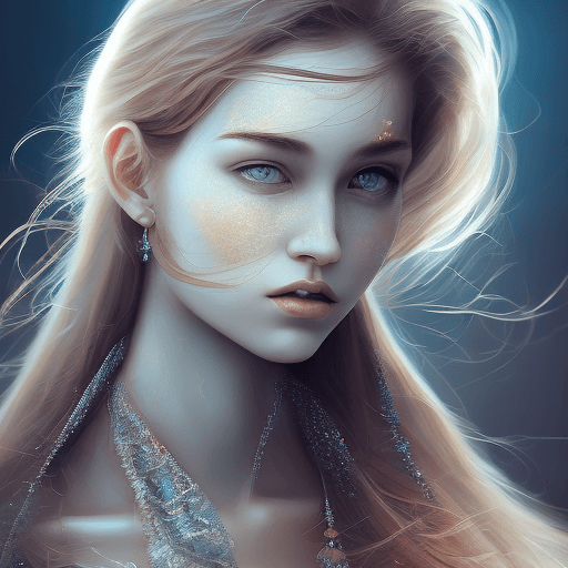 AI generated: mdjrny-v4 style portrait of female beach, intricate, elegant, highly detailed, sunset, concept art, ...