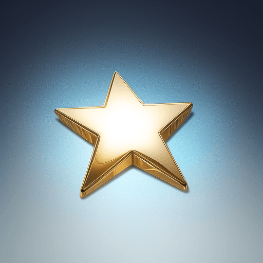 AI generated: A Gold Star, with light blue background, animated logo
