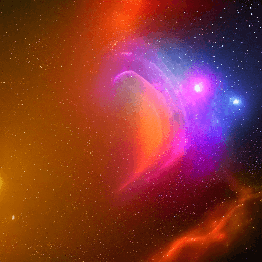 AI generated: galaxies, spirals, space, nebulae, stars, smoke, iridescent, intricate detail, in the shape of a rab...