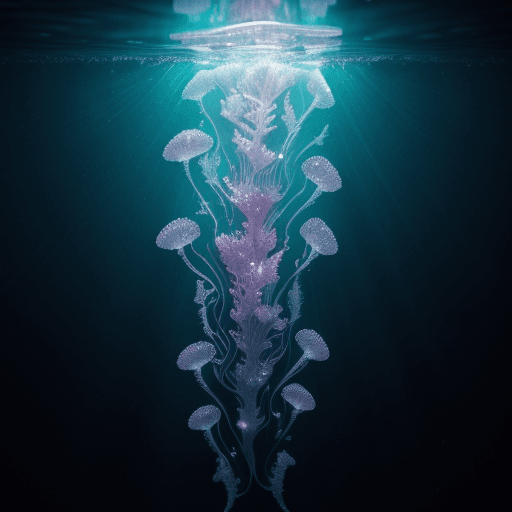 AI generated: Crystal clear underwater city full of clear crystals, New York City, high-rise buildings, underwater...