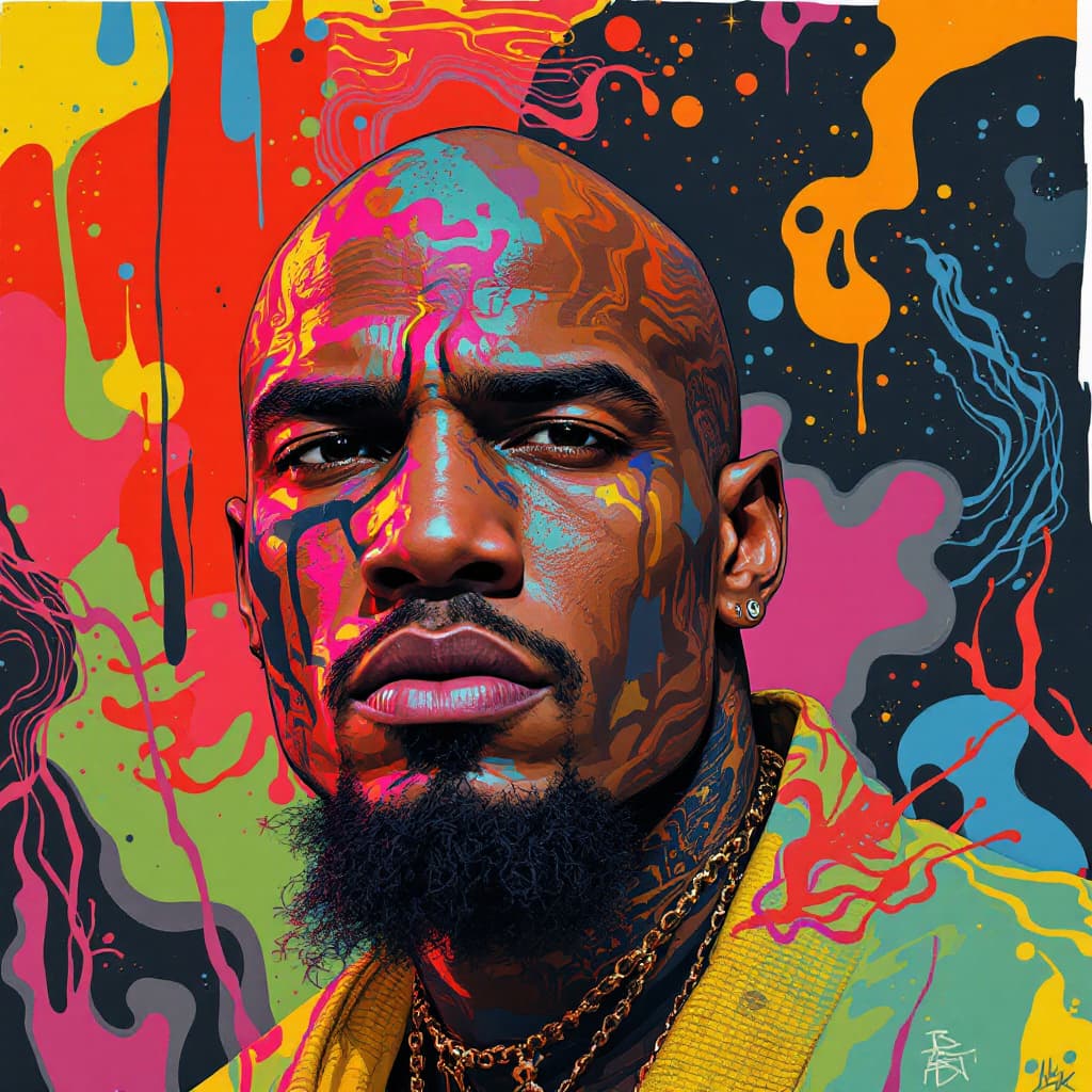 AI generated: create a portrait of   Royce Gracie jujitsu with Brazilian Phonk Art is a creative fusion that blend...