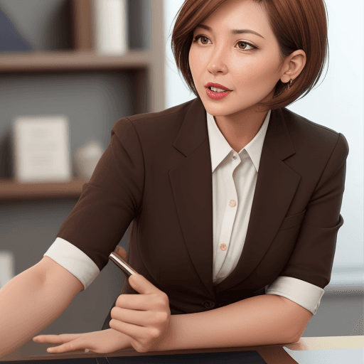 AI generated: ShortShort cropped brown hair Enterprising and passionate CEO