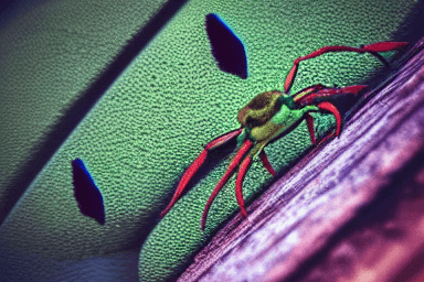 AI generated: mysterious crab, green background, comfortable scene
