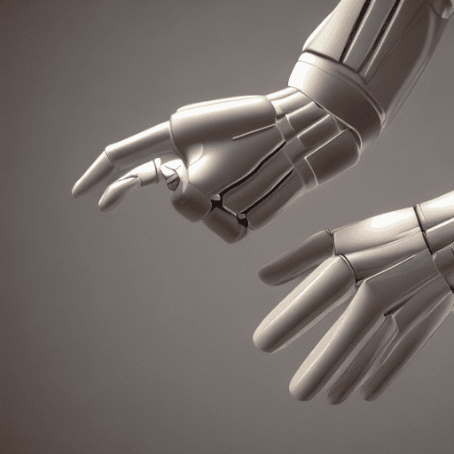 AI generated: Hyper realistic Capilla Sixtina touching hands. One hand human and the other one robotic. mid centur...