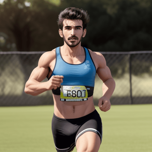 AI generated: un chico fuerte haciendo un entrenamiento de OCR


