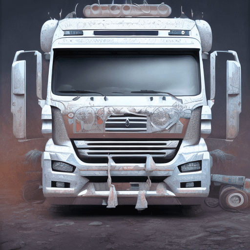 AI generated: highly detailed infographic of dry box truck, no background, intricate detail, digital art, digital ...