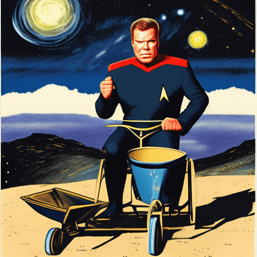 AI generated: Parody poster for the film: "Star Trek: The Original Series". William Shatner, in the style of Capta...
