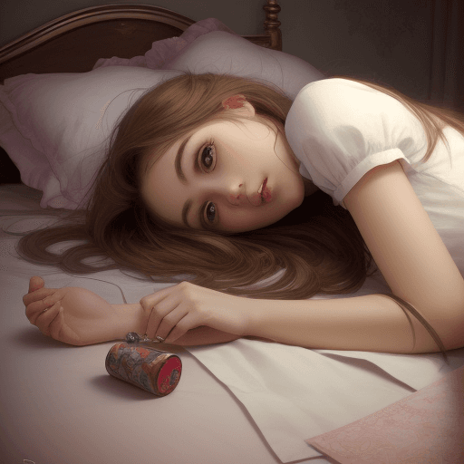AI generated: A beautiful girl lying