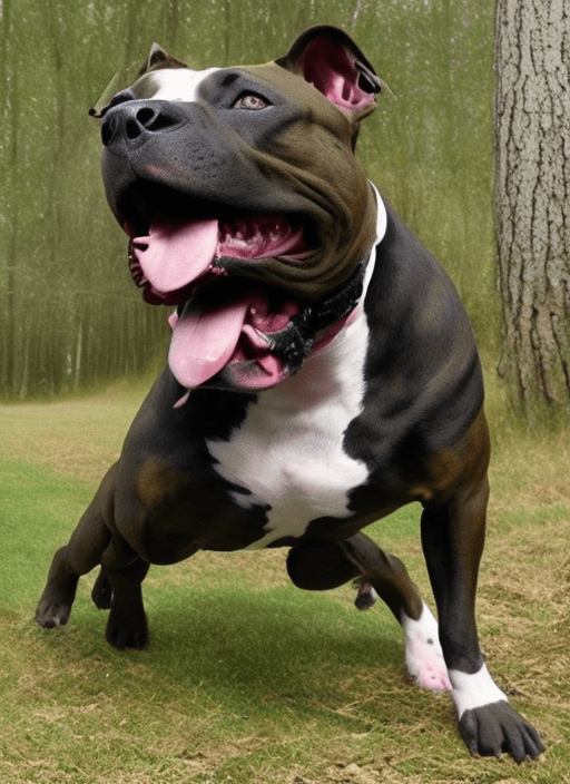 AI generated: Pitbull en rage qui bois