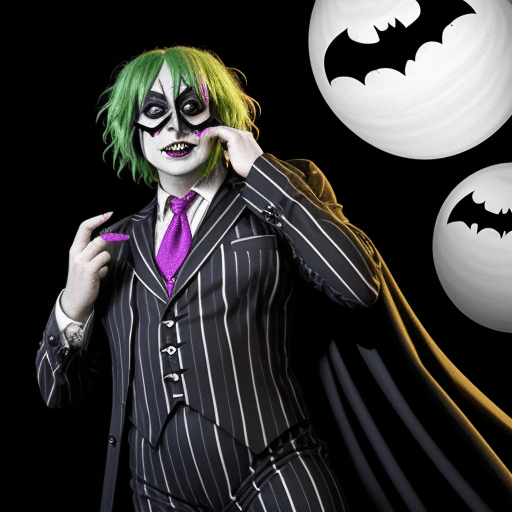 AI generated: beetlejuice in a batman costume
