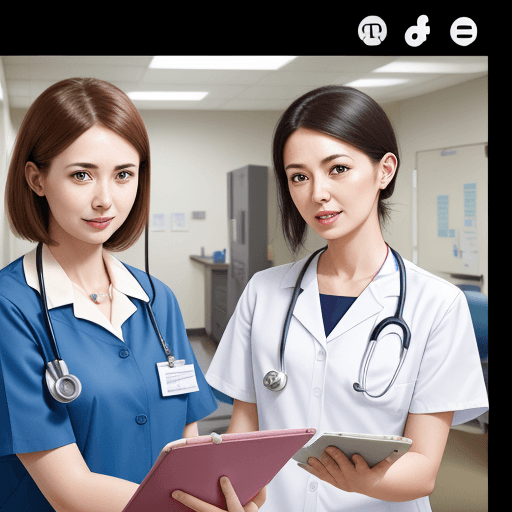 AI generated: healthcare  staff communicate to me in English