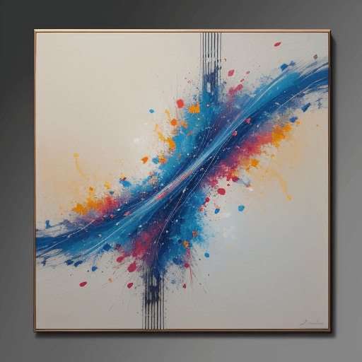 AI generated: abstract painting in acrylic, subtly touching on concepts of music and dance