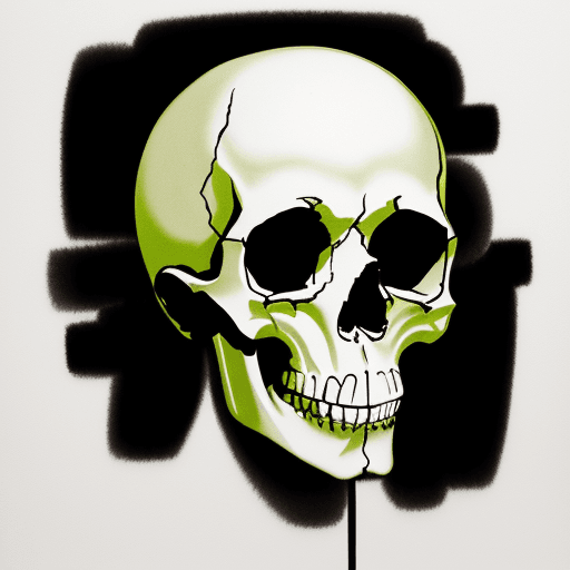 AI generated: design a painted design of a skull in the style by Dieter Rams