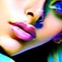 AI generated: young woman with short lilac hair and green eyes posing for a picture, portrait sophie mudd, madison...