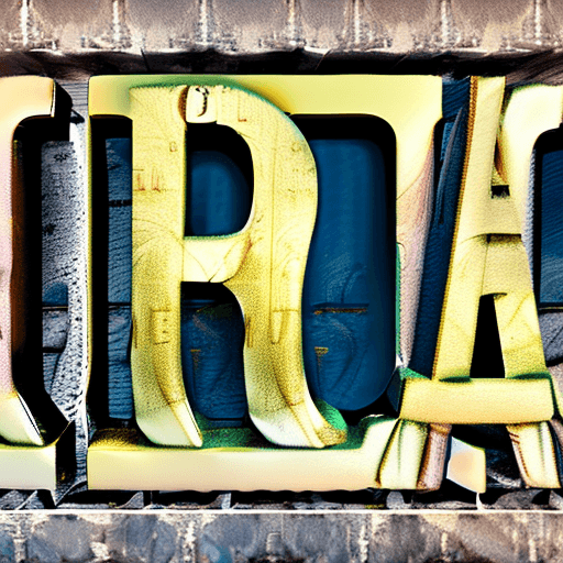 AI generated: 3D text "DESIGN", text in shabby stone style