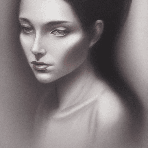 AI generated: Sfumato: A lady portrait with soft, blurred edges, creating a smoky effect, subtle and mysterious, o...