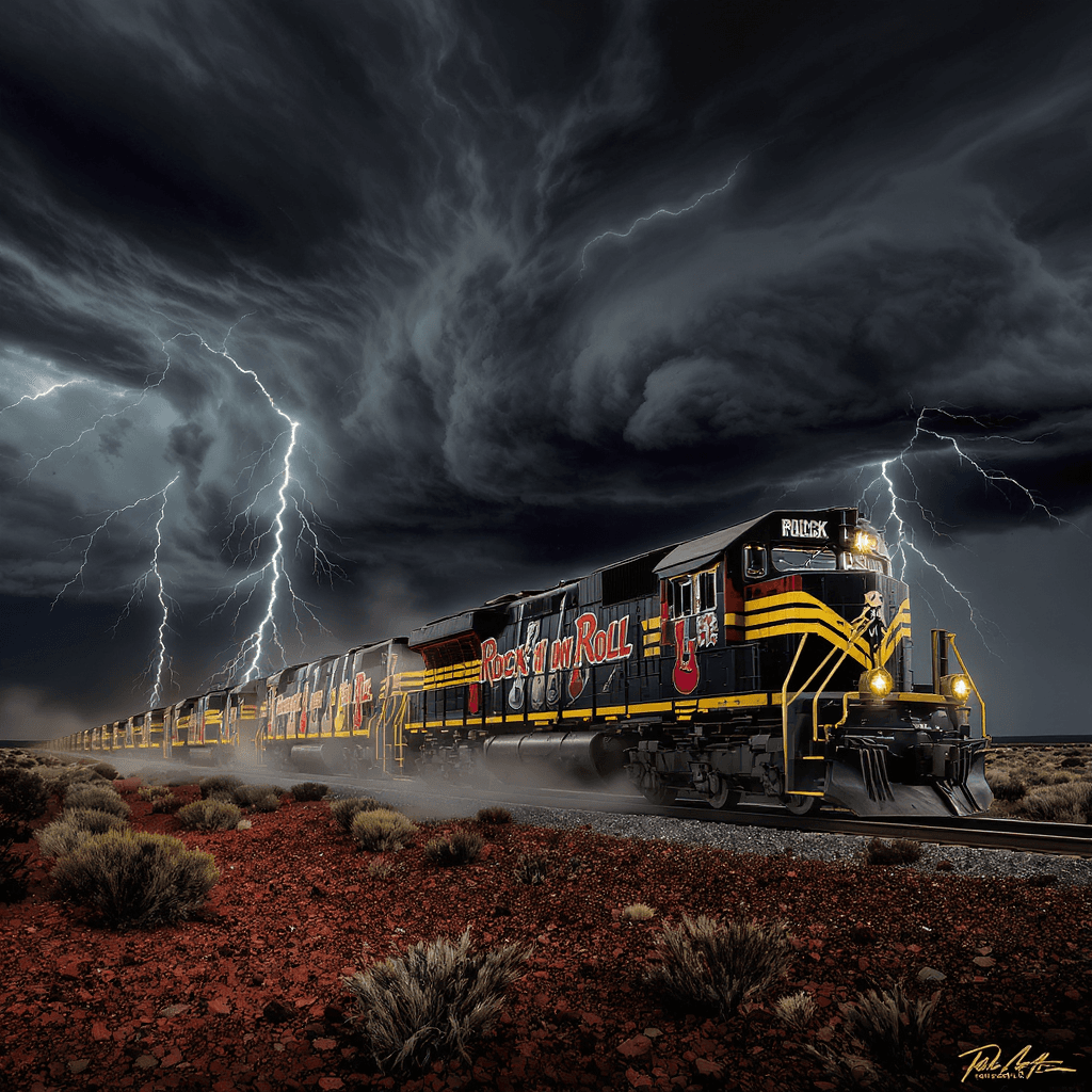 AI generated: Hard Rock n Roll Train, Putting Corrupt Politicians on Notice, Military Tribunals. Rock on Amen, jus...