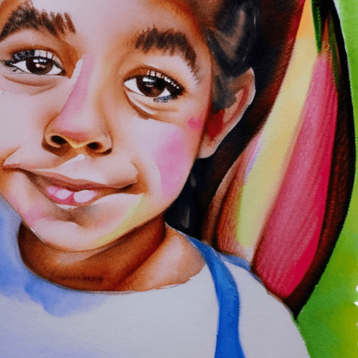 AI generated: Watercolor portrait of a beautiful Venezuelan girl