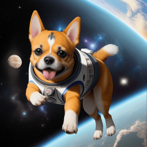 AI generated: creame un perrito en el espacio
