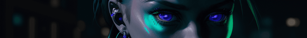 AI generated: girl with the pearl earring, wearing cyberpunk outfit, bulky high tech earring, looking at viewer, d...