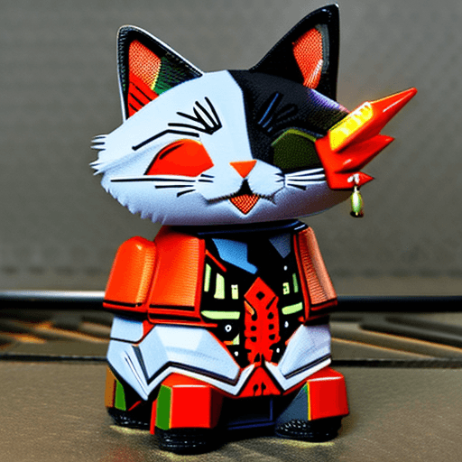 AI generated: MINI cute hyperrealistic futuristic soldier kitten wearing cyberpunk jacket. orange skin. Cinematic,...