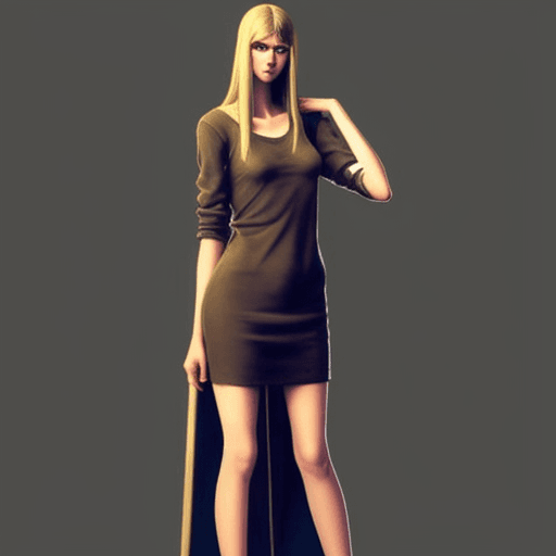 AI generated: Very tall girl 