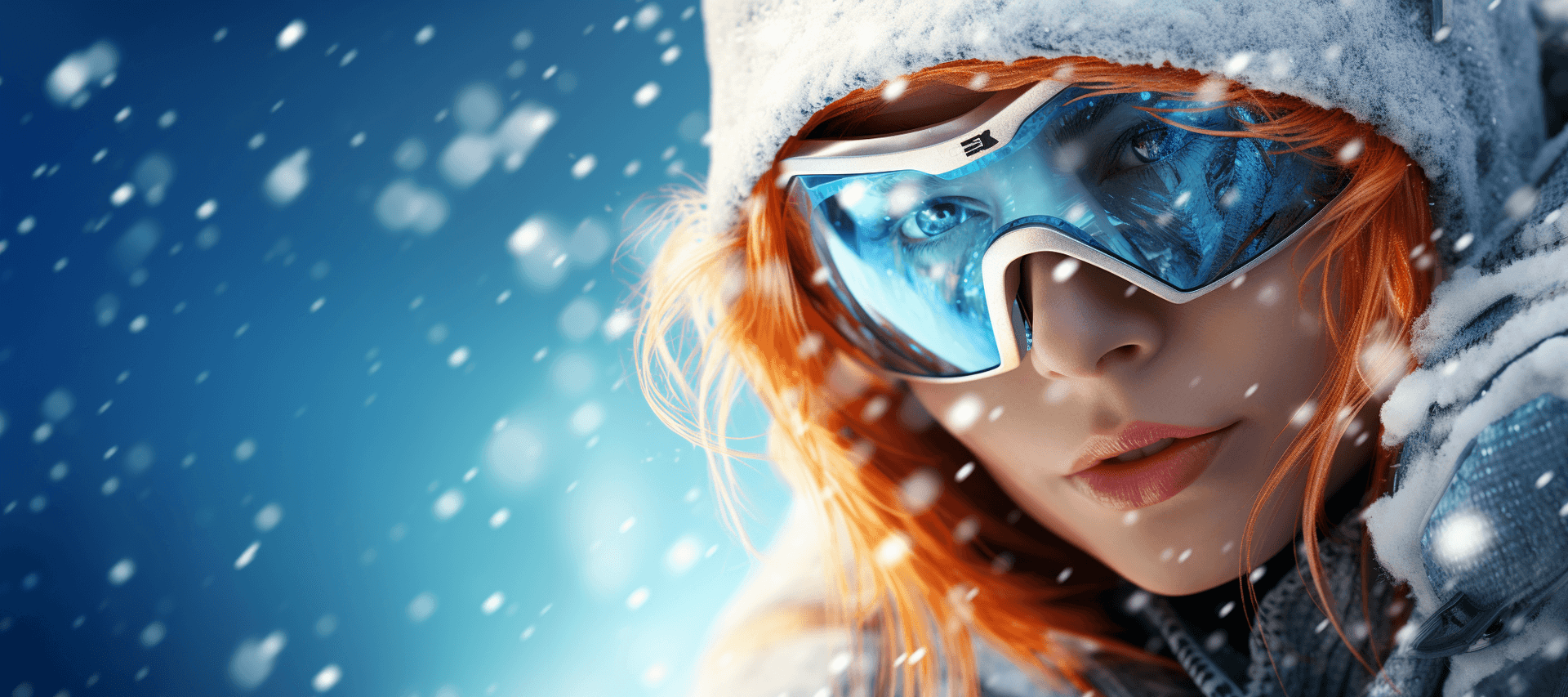 AI generated: photoreal, hyperrealism, very detailed, ultra HD, proper face, proper eyes, head, snow goggles, Astr...