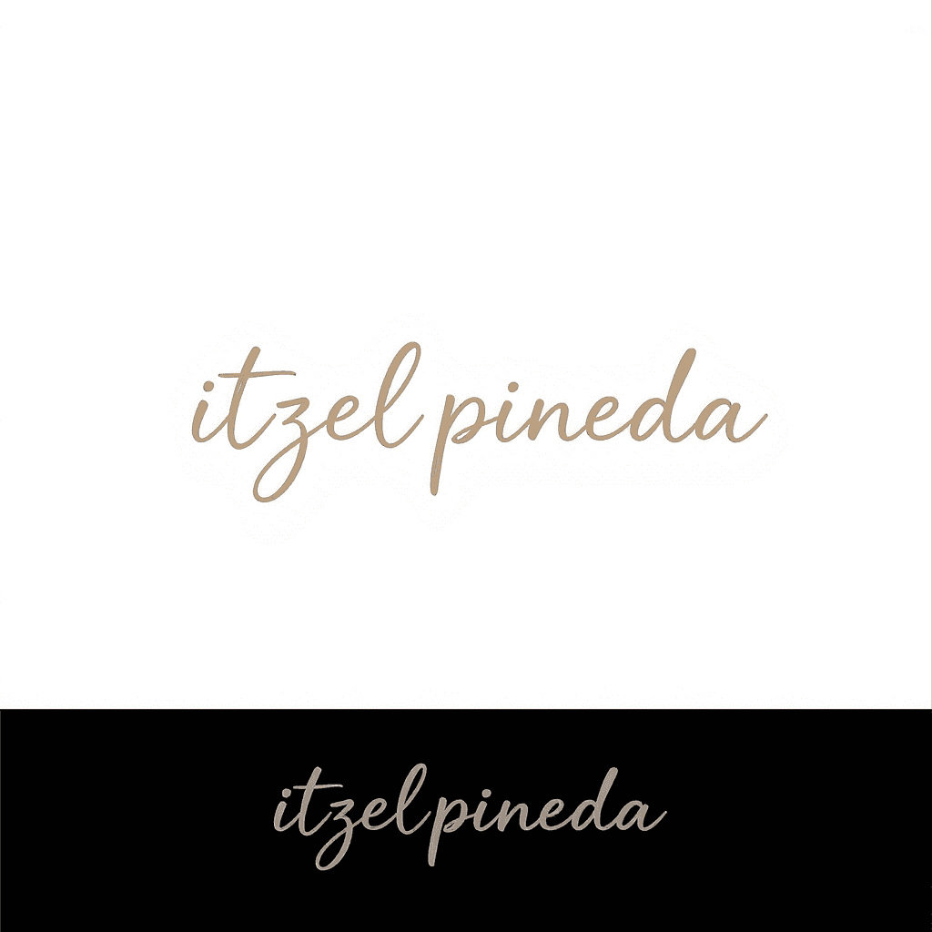 AI generated: Create a minimalist and modern typographic logo for a personal brand called itzelpineda.com. The log...